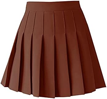 Zhanchtong ženski visoki struk a-line nagnuta mini suknja kratka suknja za tenisku suknju