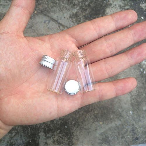 Tai Dian Clear Prozirna mini stakla zapečaćena boca sa vijkom aluminijskih poklopca Mini Tiny Vials kontejneri Mini slatkih želja Metalni pokrov za boce 24Units