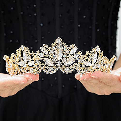 CanB zlatne vjenčane kraljice kristalne krune i tijare barokni Svadbeni Dodaci za kosu za žene