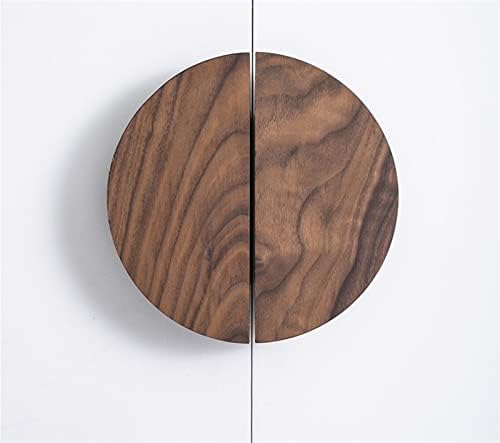 Drvena ladica s gumbom polukružnog oblika povlači ručke ormana od oraha jednostavan hardver za