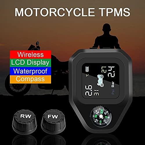YGQZM motocikl TPMS Temperatura guma Alarm USB napunjeni LCD ekran Motor za nadgledanje pritiska u