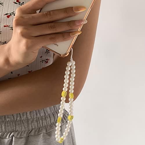 Wekicici slatka kratka Uzica za mobilni telefon perle Bohemia Pearl polimerna glina lanac za mobitele za žene