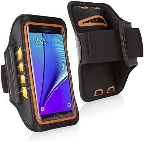 Boxwave futrola za Samsung Galaxy A3 - Jogbrite Sportska ručica, Visoka vidljivost Sigurnosno svjetlo LED ručke za trkače za Samsung Galaxy A3 - Bold Orange