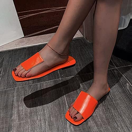 Papuče za žene udobne dame modne čvrste boje kože površine PVC spajanje otvorenih nožnih plodova Dnježnjak kvadratni