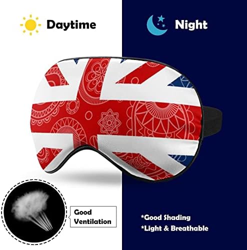 Britanska maska ​​za spavanje zastava Paisley izdržljiva zaslijeba mekana maska ​​za meka za oči sa podesivim remenom za muškarce
