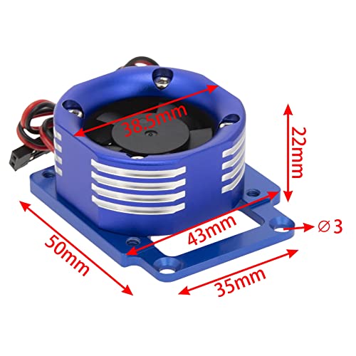 DKKY motorni ventilator RC model Heatsink 21000 o / min hlađenje ventilatora za hlađenje hlađenja RC motorni radijator LED šarene svjetlo za sanke RC Car 1/8 skale 4WD motor motor plave boje