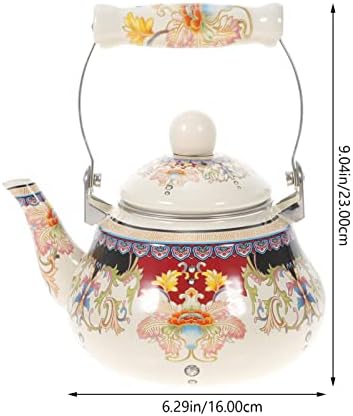 Ganazono čajnik za vodu emajl čajnik štednjak 1.5l vintage emajl čajnik čajnik emajl cvjetni čajnik japanski emajl čajnik sa porculanskom ručicom za ploče za štednjak u obliku čaja2 vintage čaj za kafu