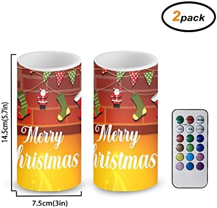 chaqlin Božić tema zatvoreni LED svijeće sa treperenje boja mijenja 12 boja svjetlo 2 komada za Božić Party ukras