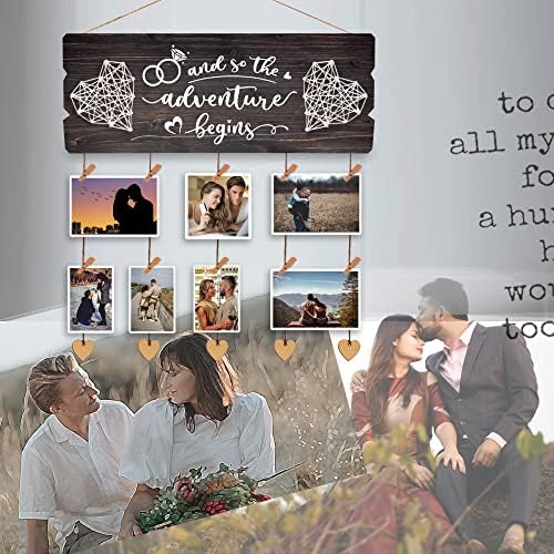 Yudarte svadbeni poklon za tuširanje za mladenku-pokloni za vjenčanje za žene nevjesta-parovi zidna slika viseća kolaž ploča sa kopčama i kanapom 15, 8x6 , 0 inča