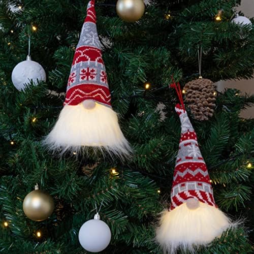 JOYIN 4kom Božić svjetlo-up Gnome ukras Gnome ukrasi, Tomte Nordic Gnomes Božić zatvoreni dekoracije,