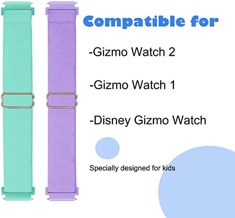 2 pakovanja najlon Gizmo Gledaj za zamjenu za djecu, 20 mm elastičnih sportskih petlje sa podesivim kopčama kompatibilnim s verizon gizmo sat 3/2/1 za dječake i djevojke