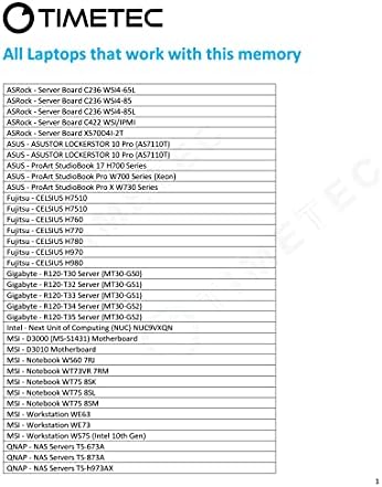 Timetec Hynix original HMA81GS7DJR8N-XN 16GB komplet DDR4 3200MHz PC4-25600 Neplaćeni ECC UDIMM 1.2V CL22 1RX8 SINGING 260 PIN SODIMM memorijski RAM modul Nadogradite)