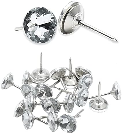 BokWin 100pcs dijamantski kristalni presvlake za nokte 25mm Clear Crystal tapaciranje dekorativne igle