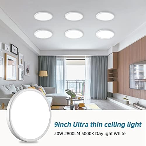 12-Pack Super Thin 9inch 2800LM Flush Mount LED plafonsko svjetlo bijelo, 5000k dnevno svjetlo, Nedimmable