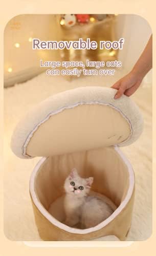 SSDHUA Cat Nest Roman šolja za kafu u obliku mačje kuće zatvoreno toplo mačje gnijezdo personalizirani odvojivi multifunkcionalni mekani kauč za mačke i psa na razvlačenje u zatvorenom toplom ukrasu