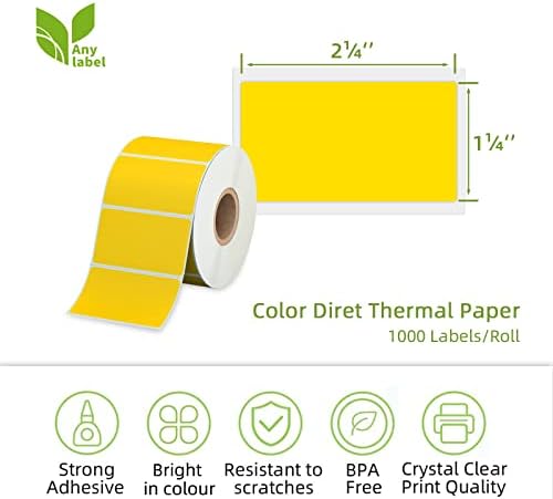 Anylabel 2.25 x 1.25 žute direktne termalne naljepnice, zamjena za samoljepljive termalne naljepnice