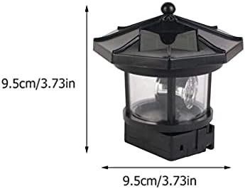 GANAZONO 1pc LED rotirajući svjetlosni toranj Vintage svjetionik na solarni pogon Vrtna pejzažna