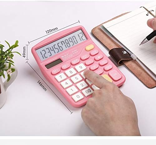 YFQHDD 12-znamenkasti kalkulatorski kalkulator Veliki tasteri Financijski poslovni računovodstveni alat Rose crvena boja za uredsku školu