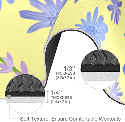 6mm izuzetno debele neklizajuće prostirke za jogu vježbe za vježbe za fitnes divlje cvijeće Žuti uzorak protiv suza velike netoksične prostirke za žene i muškarce