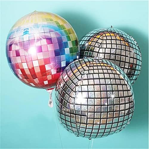 5pcs veliki okrugli disko aluminijumski folijski baloni 22 inčni 4D okrugli srebrni ogledalo disko balon za retro temu Disco Dance Party Rođendan za vjenčanje za bebe ukrasi za tuširanje