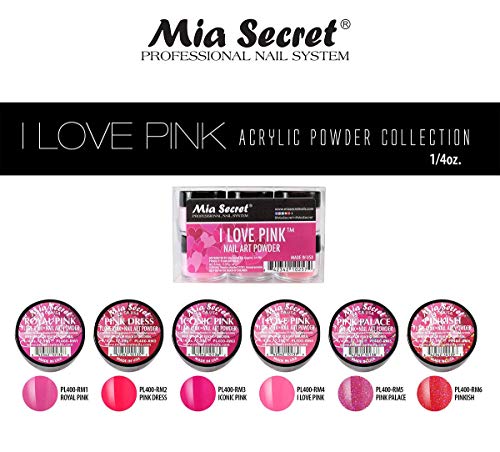 6kom Mia tajna kolekcija akrilnog praha za nokte u boji-volim ružičastu, 6kom