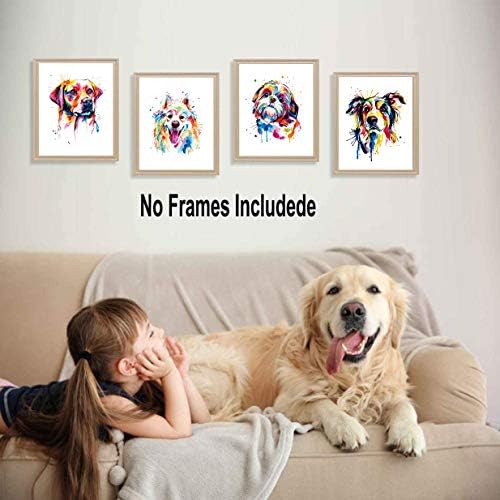Lovely Dog Canvas Wall Art, Pet Canvas Painting Puppy Artwork, apstraktni pas Art Print Colorful