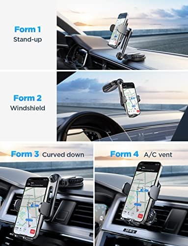 Mount za držač mobitela Lisen, univerzalni nosač telefona za prtljažni otvor, ruke besplatno i bez blokiranja, nosač telefona crtica za nadzorna ploča za nadzornu ploču Air Ventshield Fit All 4 '' - 7 '' IPHONE Android