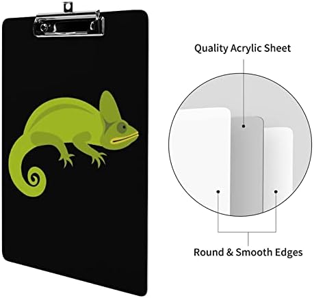 Zeleni Kameleon akrilni međuspremnik prenosive ploče sa niskim profilom metalne kopče za kućnu kancelariju