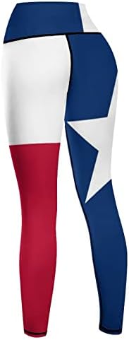 Doinbee visoke struk Texas zastave joge hlače plavo bijelo crveno sa zvijezdom texas zastava za