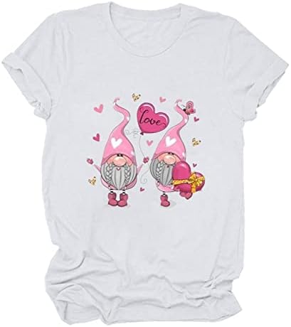 Majice za Dan zaljubljenih za žene 2022 dva slatka patuljka srce grafički Tees Tops bluza muškarci Plus Size