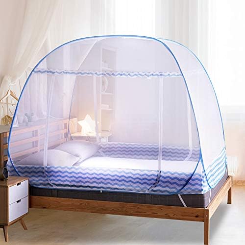 Jsanh velika mreža za komarce za krevet King Size prenosiva Iskačuća mreža za komarce sa donjim sklopivim mrežama za komarce za odrasle 80 x 72 x 60 inča