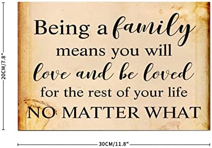 Biti porodica znači da ćete voljeti i biti voljeni drveni znak smiješno inspirativno drvo ploča