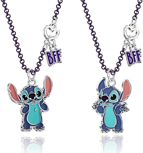 Disney Lilo & Stitch djevojke BFF ogrlica Set 2 - Najbolji prijatelji ogrlice sa BFF i Stitch Charm-Stitch nakit - najbolji prijatelji ogrlice