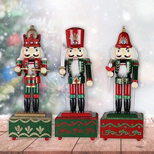 SHYPT Božićna muzička kutija Orašar vojnik dekoracija Božićni rođendanski poklon Pinewood Orašar