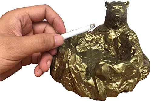 Nježna miloika polarna medvjeda smola na otvorenom u zatvorenom prostoru za cigaretu pepeljara Mini sitnice za pladanj zlatnog završnog obrade