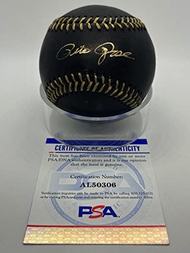 Pete Rose potpisan autogram službeni MLB crno-zlatni čipka za bejzbol PSA DNK * 06 - AUTOGREMENA