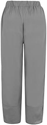 Rongxi široke pamučne elastične casual pantalone Ženske struke posteljine pantalone povlačeće hlače casual winge outfit