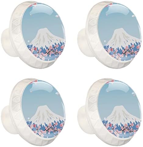 Bijela dugmad za ladice japanska planinska dekorativna komoda Kvake za povlačenje vrata za dječake djevojčice 1,37×1,10 in