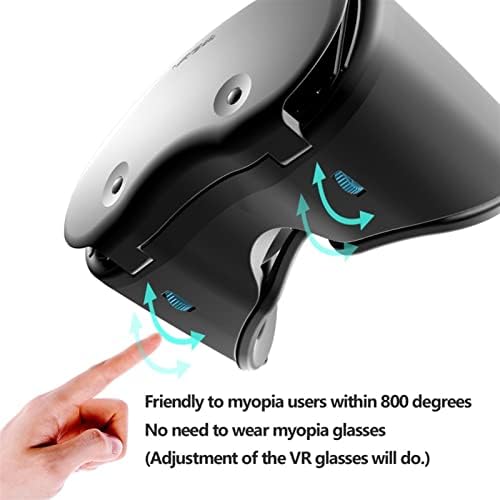 NUOPAIPLUS VR slušalice, VR slušalice širokougaone pametne virtuelne stvarnosti 3D VR slušalice za pametni telefon dvogled Video igara virtuelna stvarnost