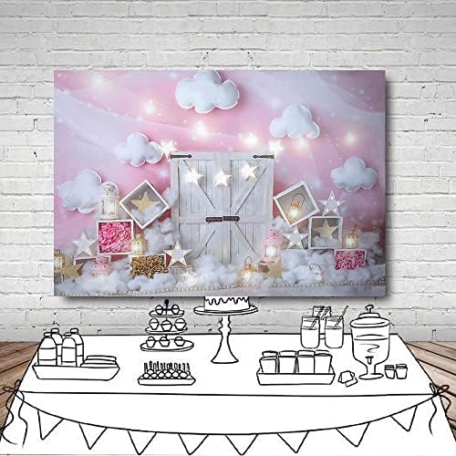 MEHOFOND Sweet Pink And White Cloud Photo Studio pozadina rekviziti rođendanska djevojka Baby tuš party dekoracije