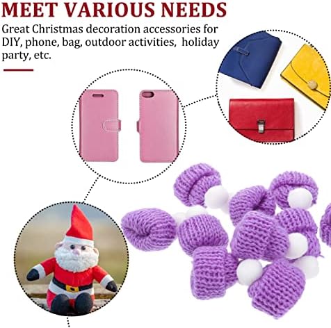 Sewroro 10pcs Mini Božić šešir Božić Mini pletenje kape Mini Knit Santa kape za DIY Handmade zanata stablo