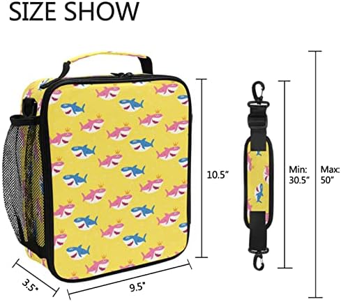 ZZXXB princeza Shark izolovana torba za ručak kutija za višekratnu upotrebu termo hladnjača Tote Vanjska putna torba za piknik sa naramenicom za studente odrasle