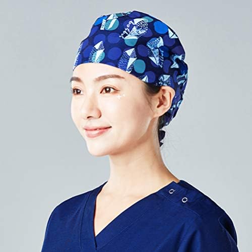 Kesyoo kapa za piling s printom kapa za medicinske sestre višenamjenski šešir za apsorbiranje znoja, higijenski