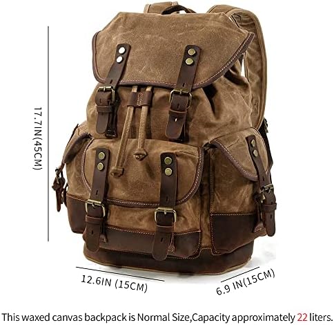 Jahomieo Vintage platneni kožni ruksak za muškarce ležerni ruksak za planinarenje 15,6 ruksaci za Laptop