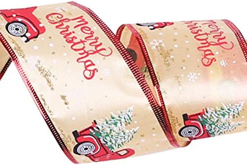 Abaodam 2kom 2m Zlatan Sretan Božić štampanje automobila traka Božić svečana zabava Decor Glitter