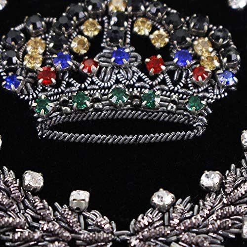 Vintage Royal Crown Patch indijska svila Applique Emboridery Diamond Značka odjeća ukrašena šivanje 1 komada