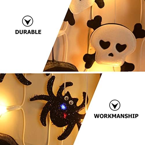Prettyzoom LED dekor 8pcs Halloween LED broš PIN užaren lubanje pauk broo pin lubanje Spider Viseći dekor