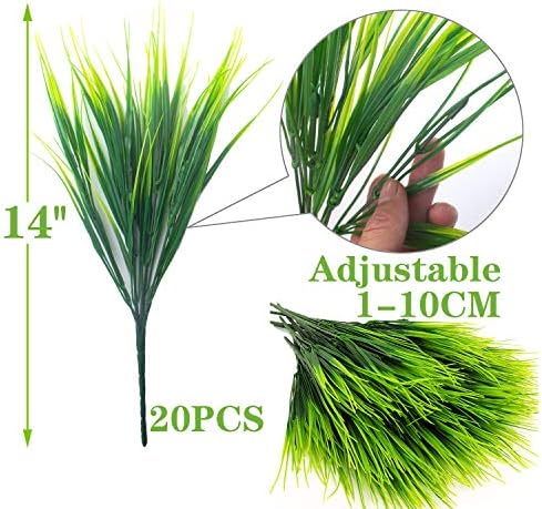 Grunyia 20 snopova vještačke vanjske biljke, lažna pšenična trava zelenilo grmovi UV otporne umjetne
