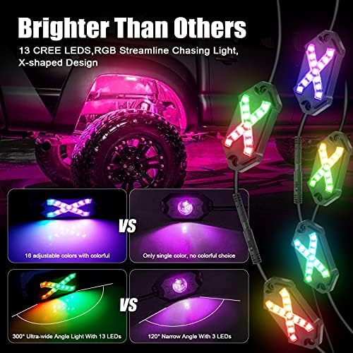 SUPAREE 8 pods RGB Rock Lights auto neonski komplet za underglow komplet za promjenu boje