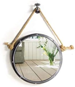 Lxdzxy ogledala,ogledalo za kupatilo, industrijsko gvožđe od vetra, okruglo dekorativno ogledalo